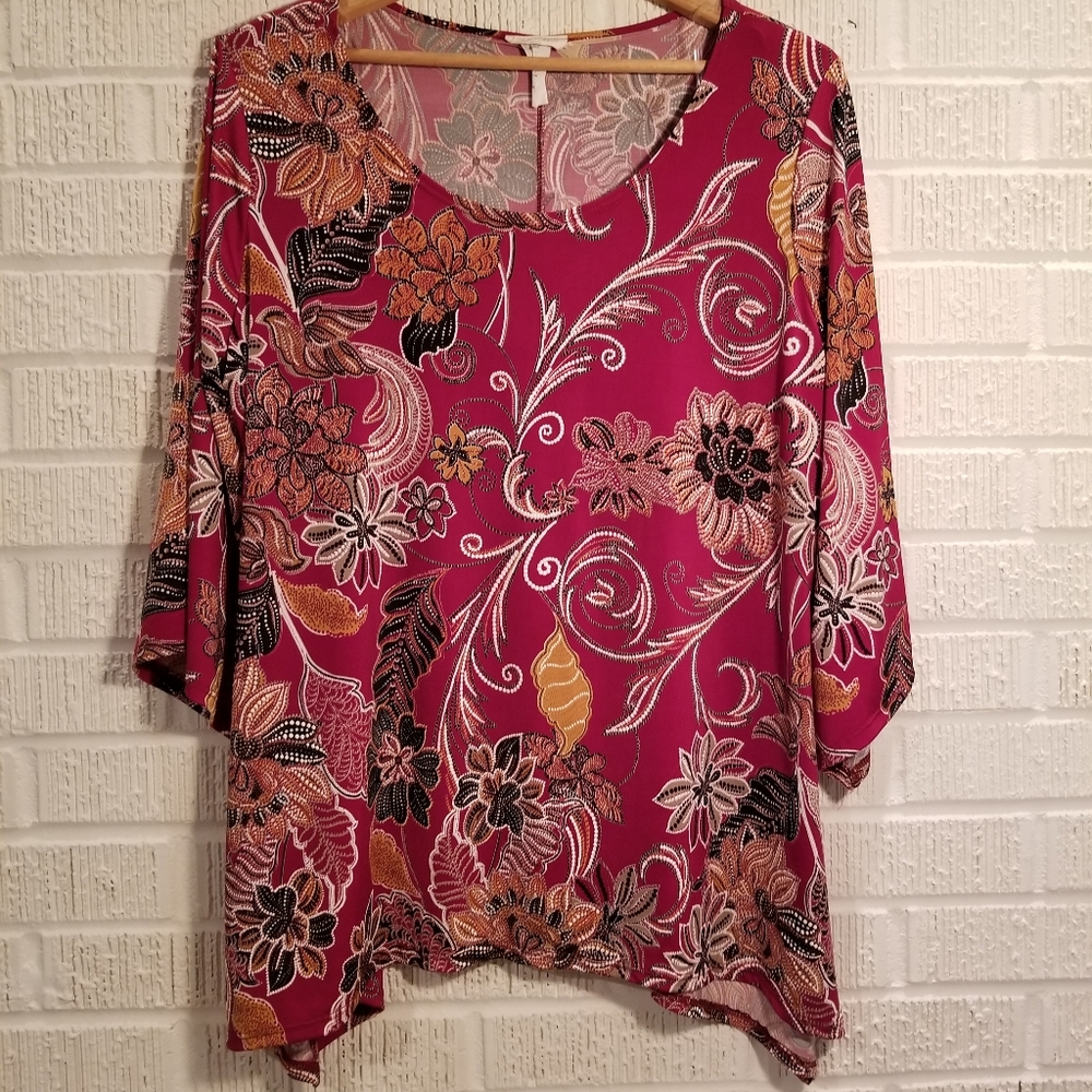 3 for 20 Brittany Black floral blouse 1X